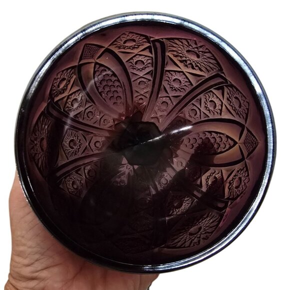 Indiana Heirloom Carnival Glass Lidded Butter Dish Imperial Rose Pattern - Picture 8 of 8